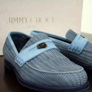 Jimmy Choo Darblay Penny Loafers Jean Woven Suede